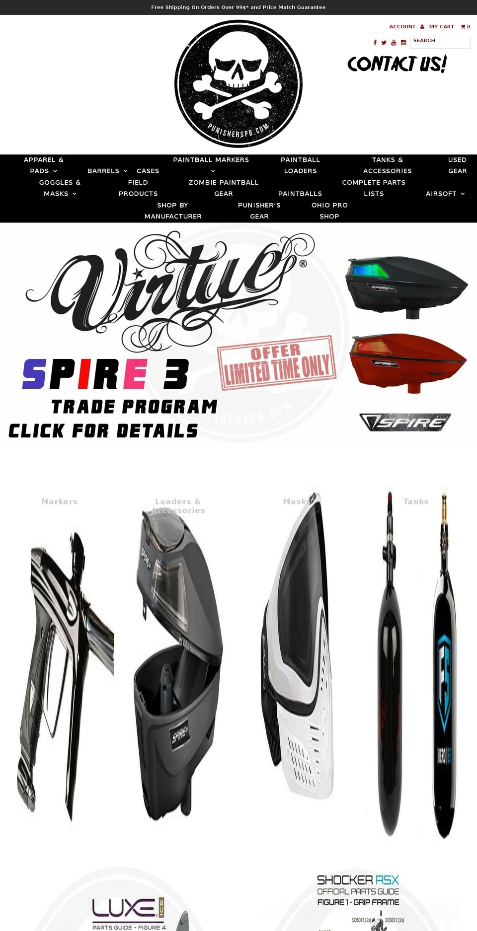 punisherspaintball.com shopify website screenshot