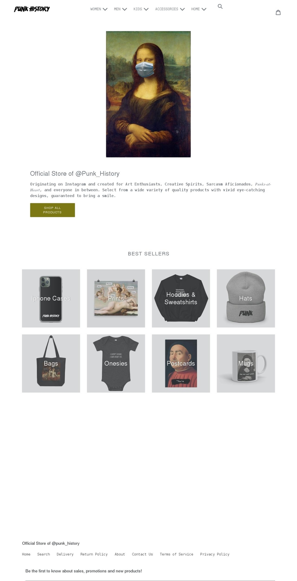 punk-history.com shopify website screenshot