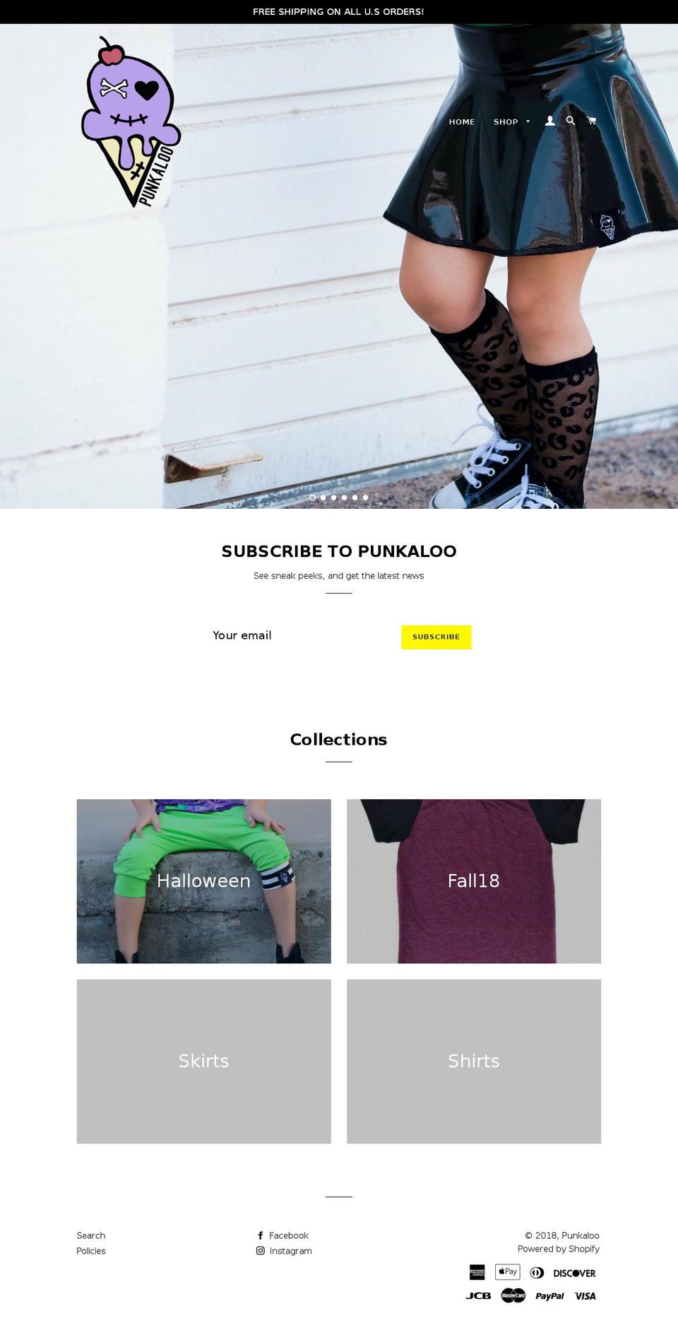 punkaloo.com — Shopify storefront screenshot