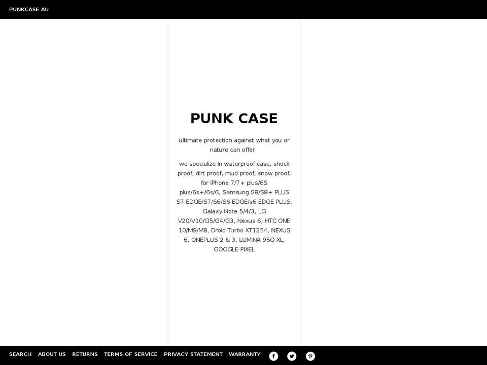 punkcase.com.au shopify website screenshot