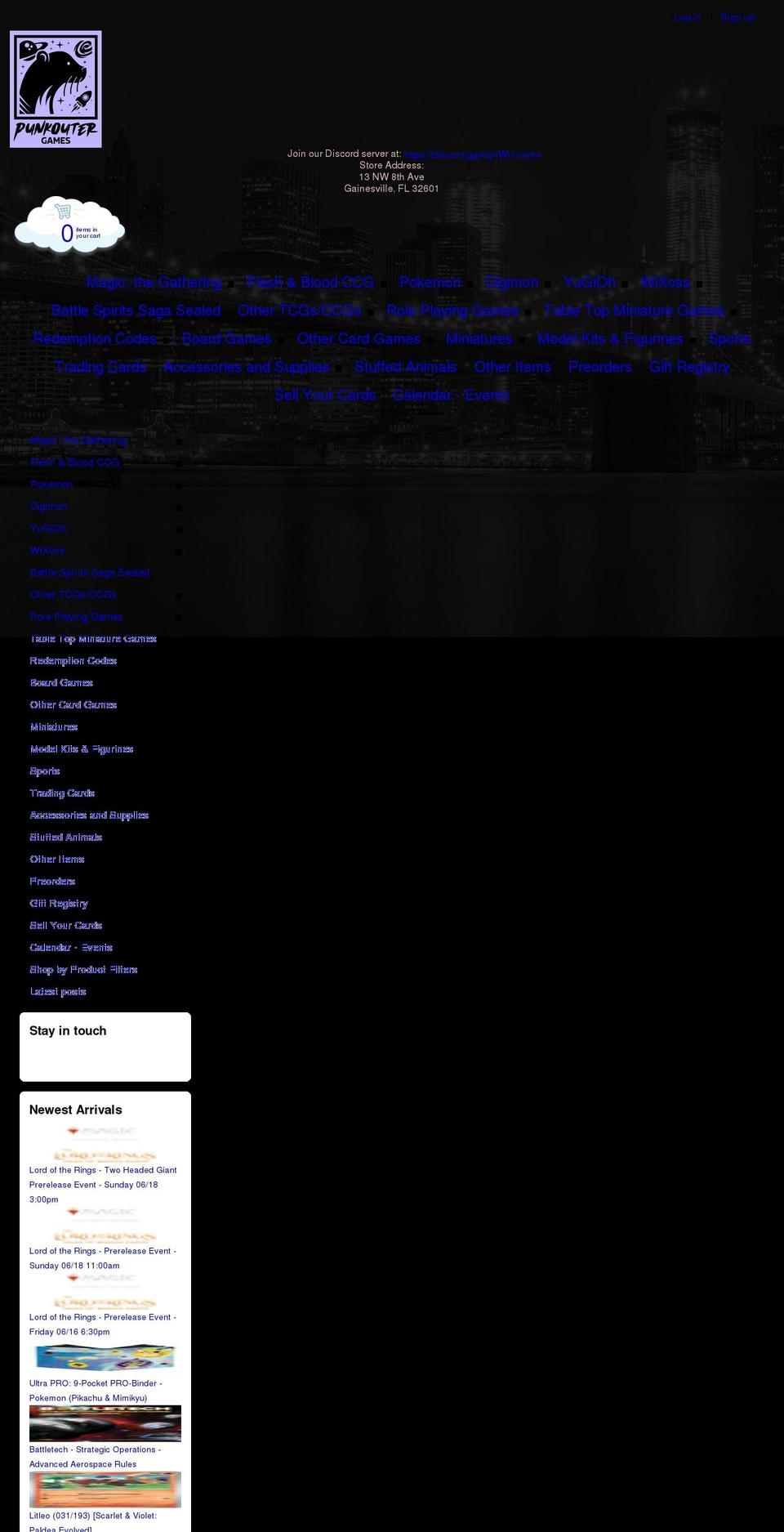 punkouter.com shopify website screenshot