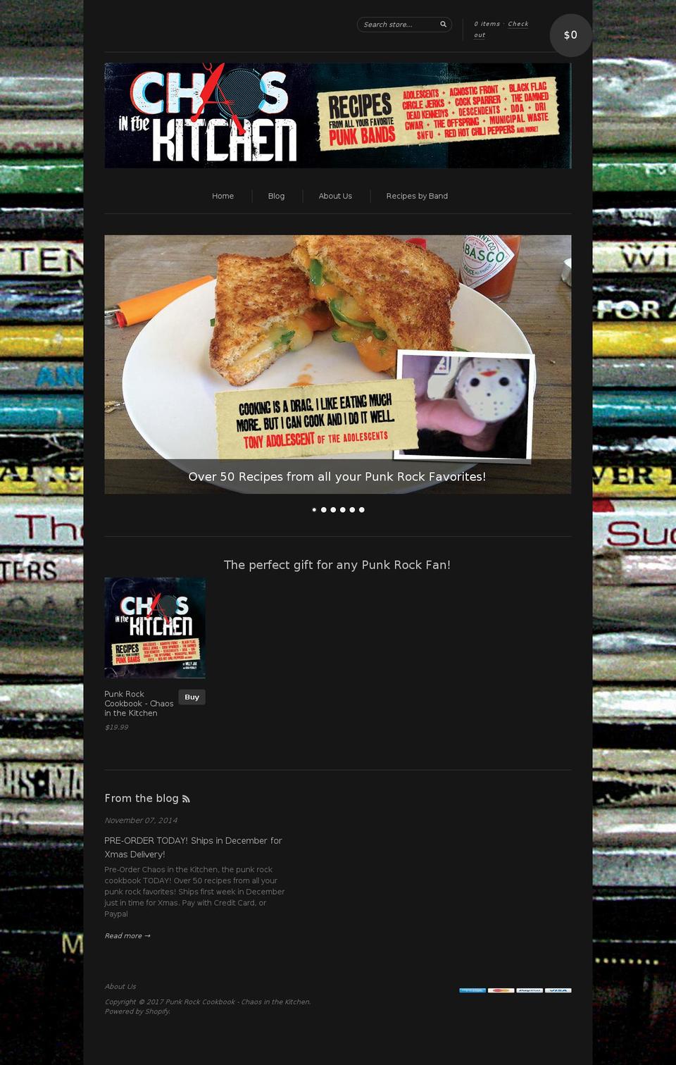 punkrockcookbook.com shopify website screenshot