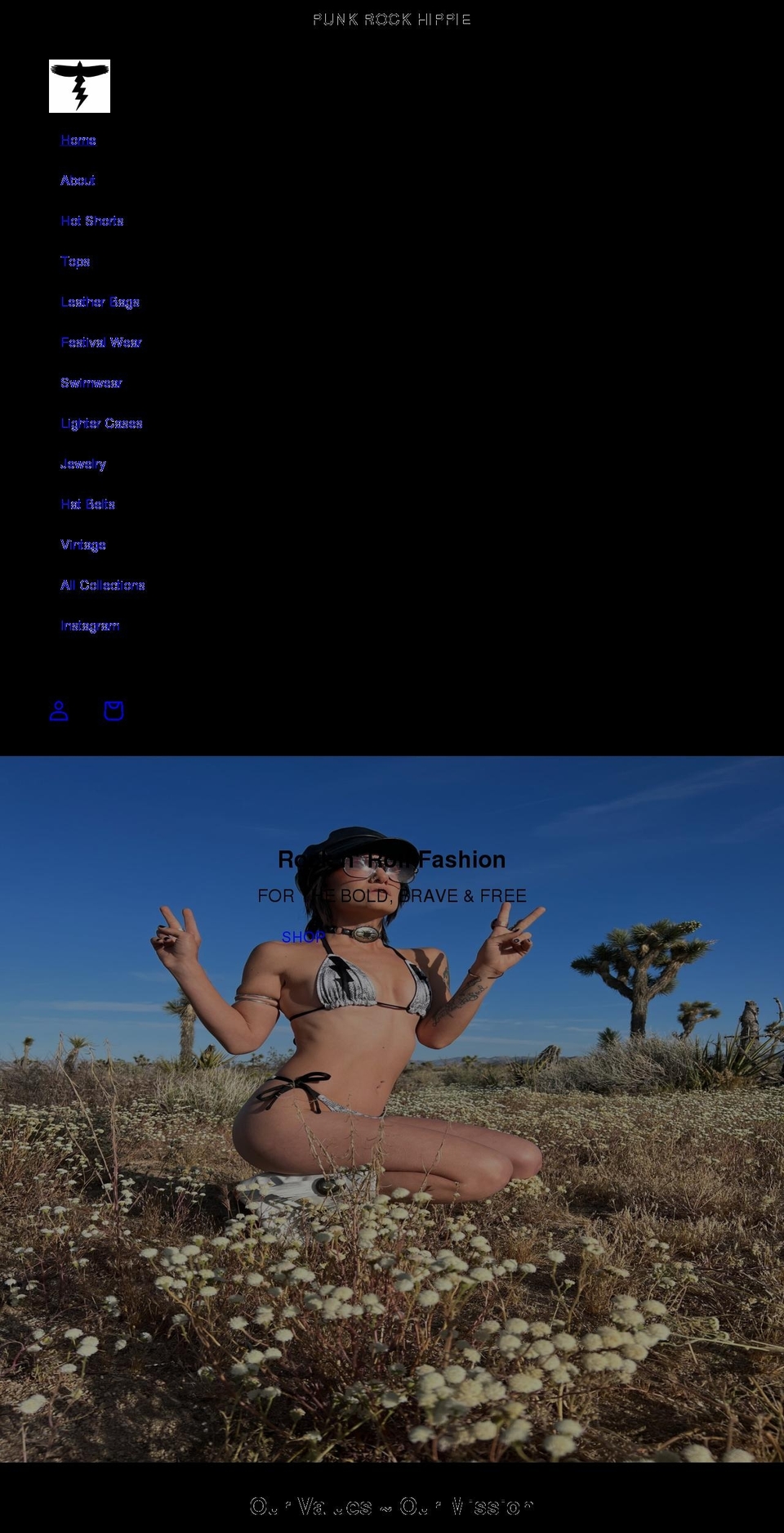 punkrockhippie.com shopify website screenshot