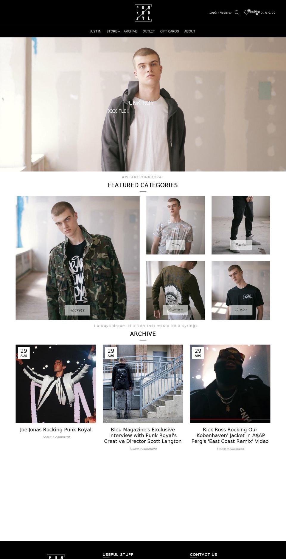 SS18 Shopify theme site example punkroyal.info