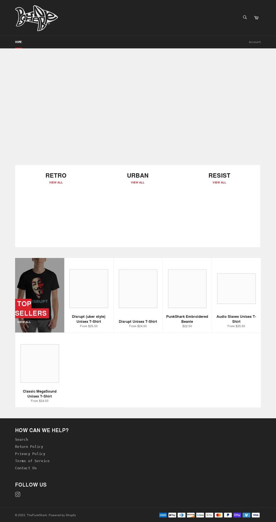 punkshark.com shopify website screenshot