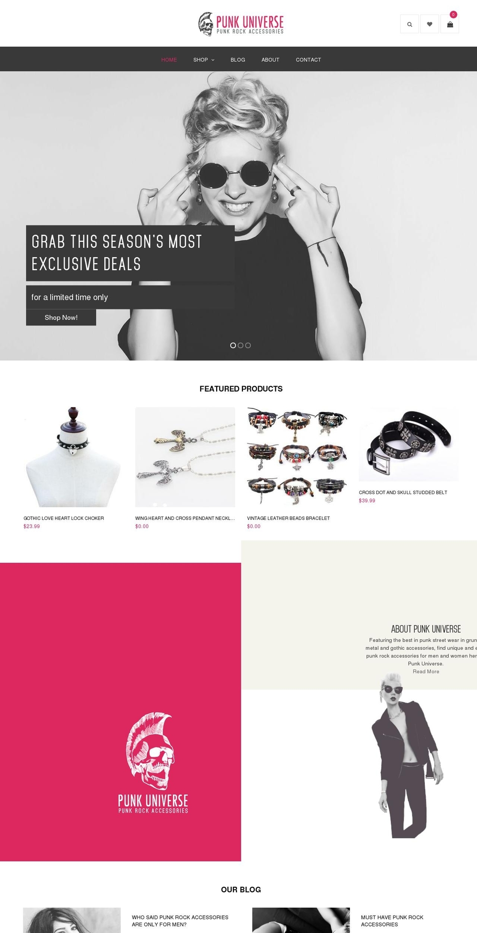 punkuniverse.com — Shopify storefront screenshot