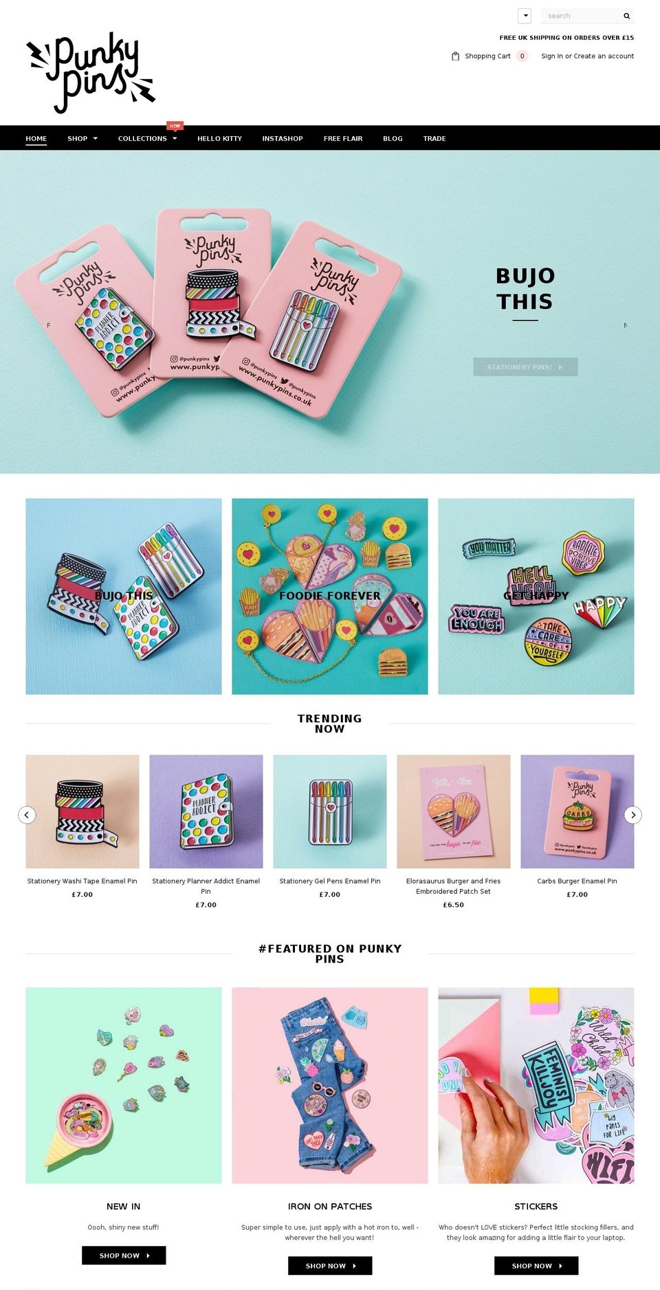 punkypins.com — Shopify storefront screenshot