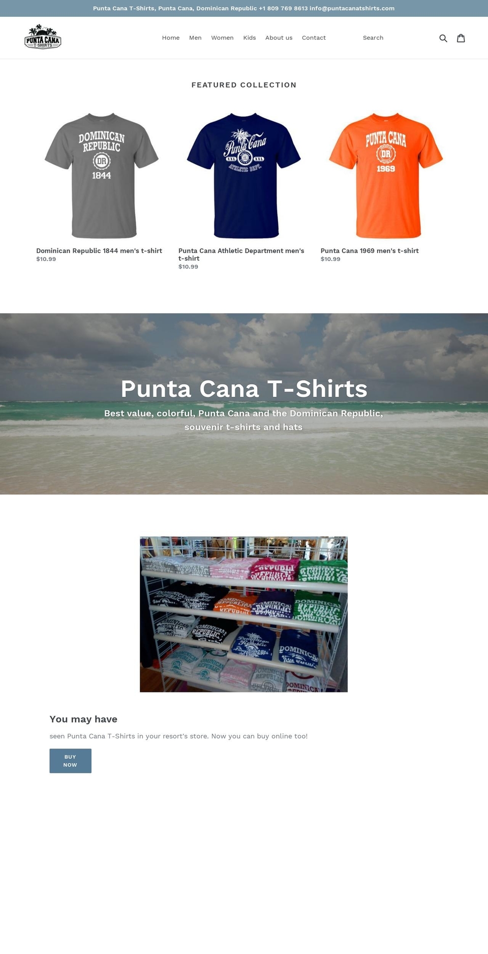 puntacanatshirts.com shopify website screenshot