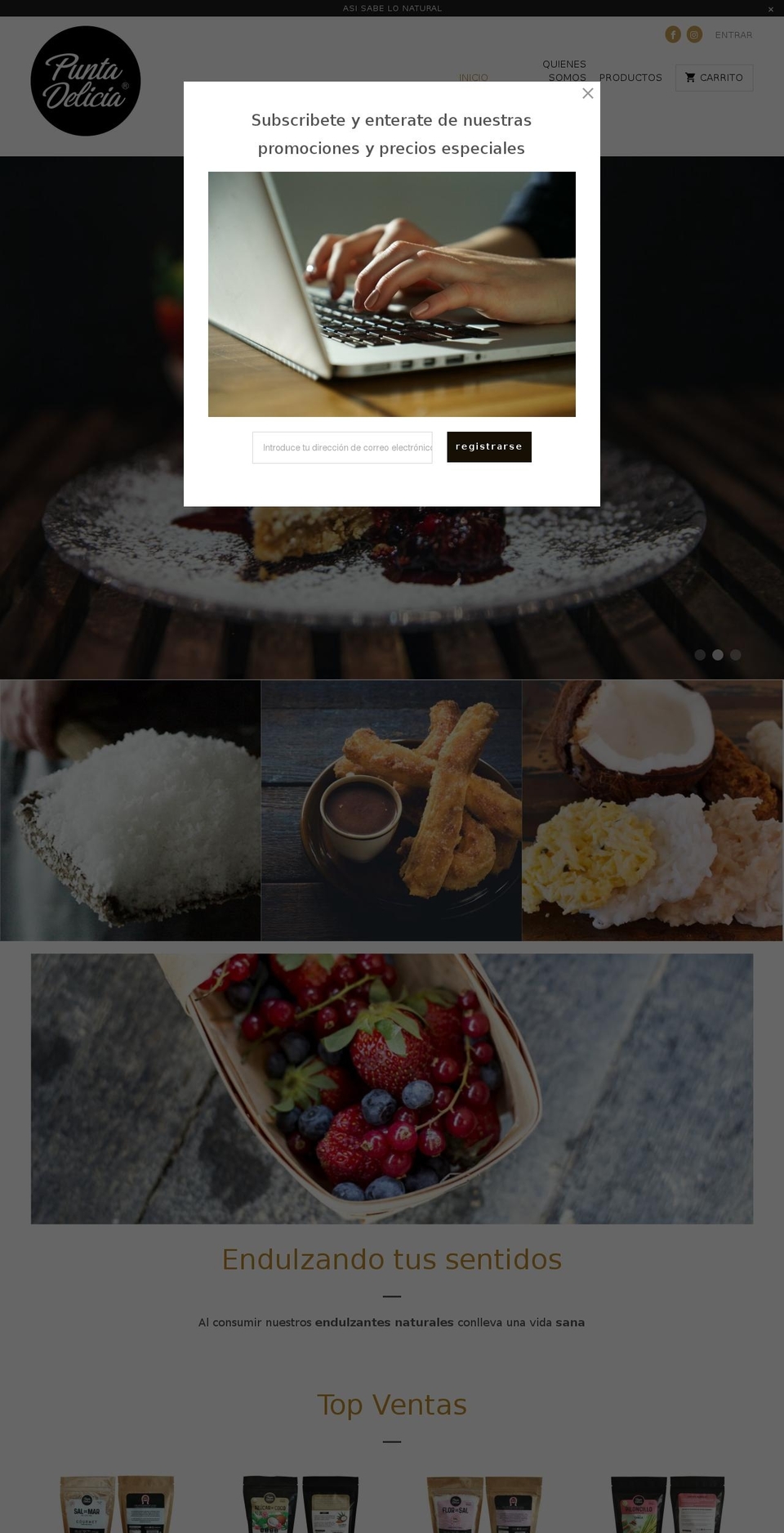 puntadelicia.com — Shopify storefront screenshot