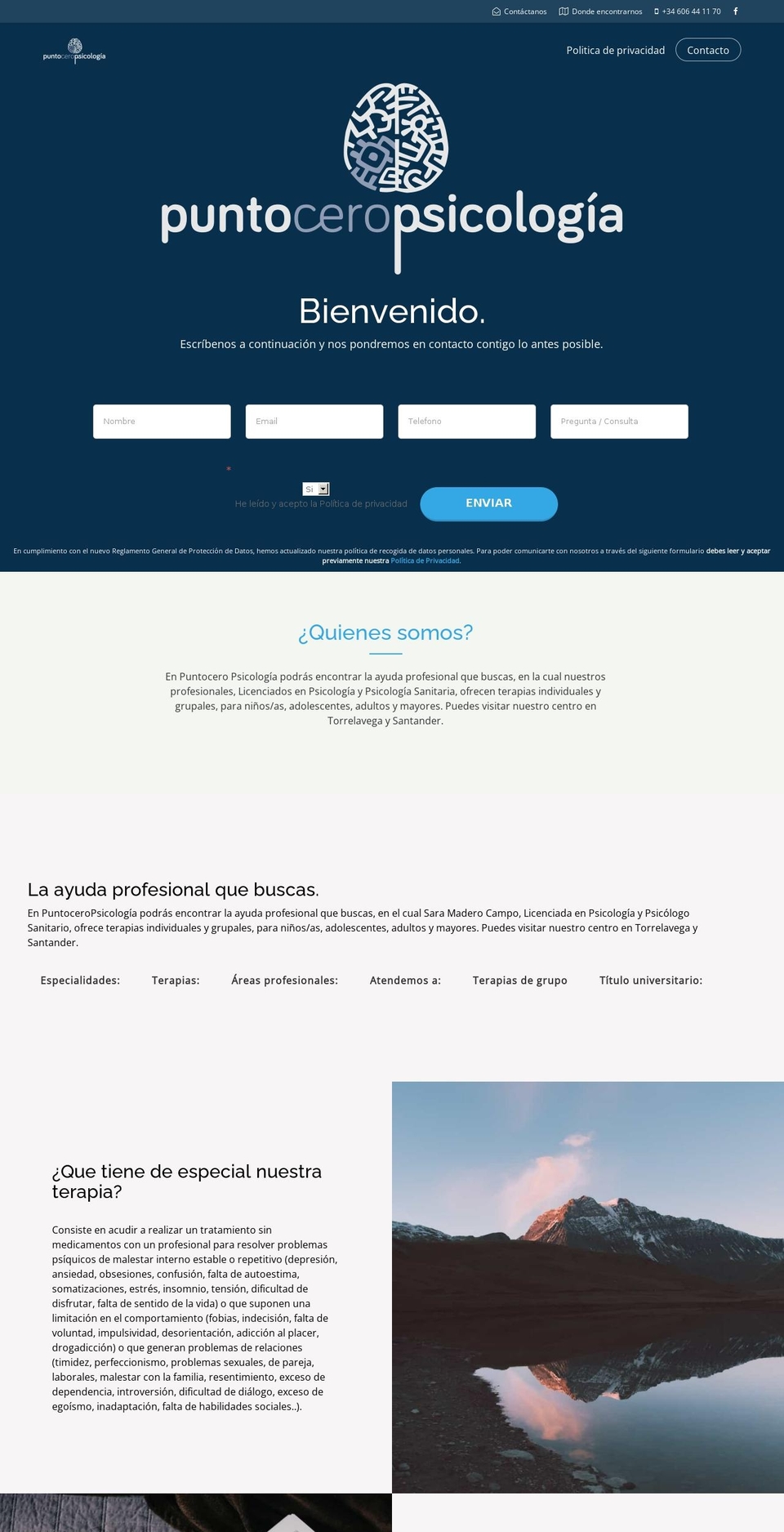 puntoceropsicologia.com — Shopify storefront screenshot