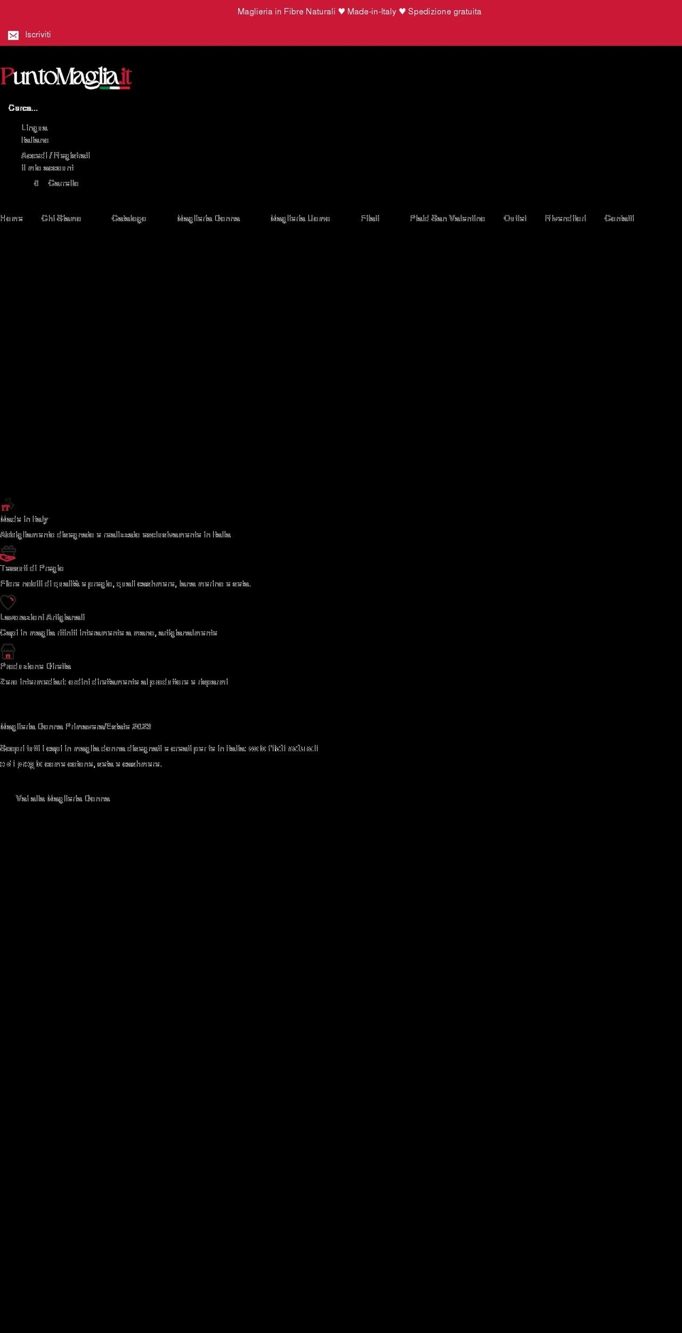 puntomaglia.it shopify website screenshot
