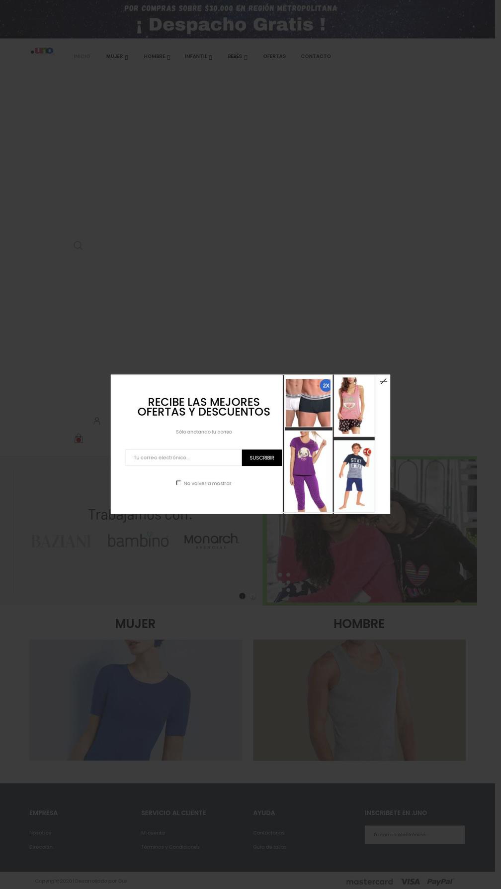 Uno Shopify theme site example puntouno.cl