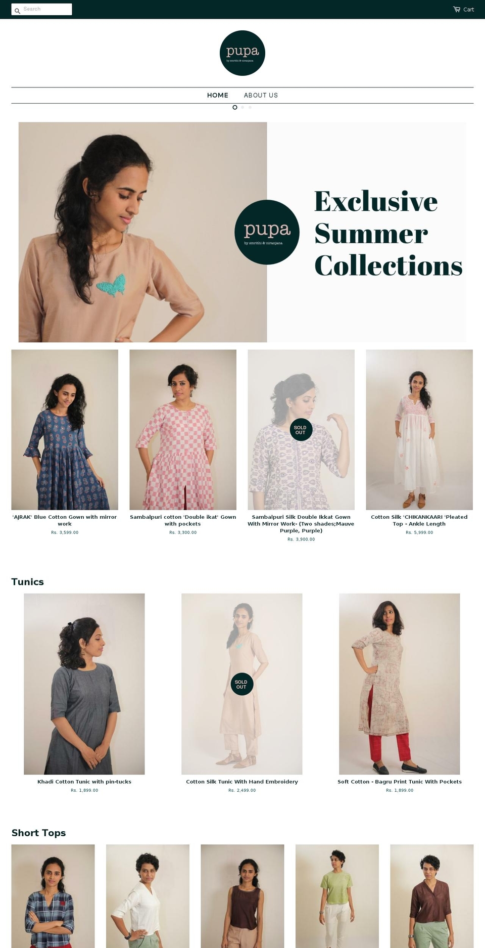 pupaclothing.com — Shopify storefront screenshot