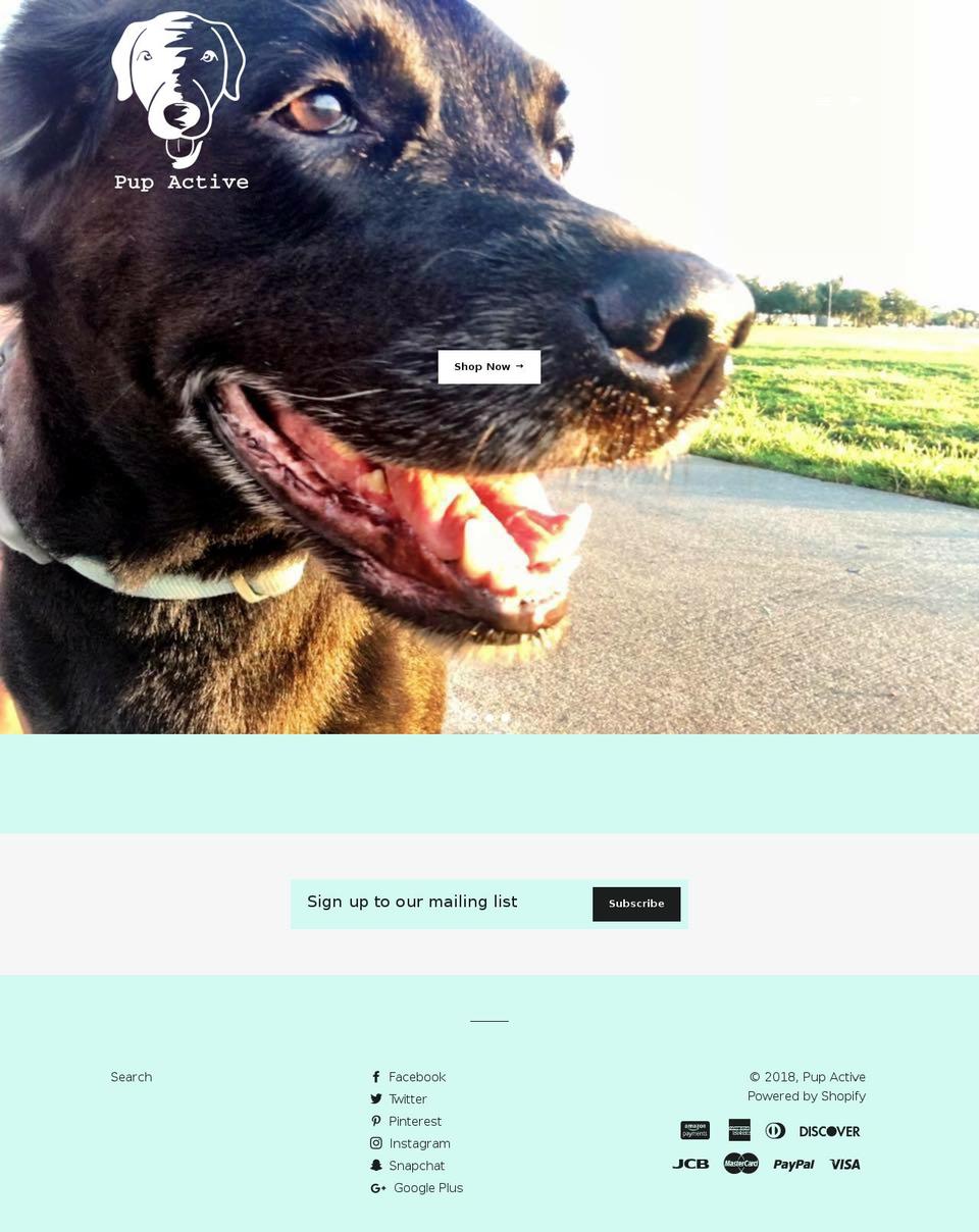 pupactive.com shopify website screenshot