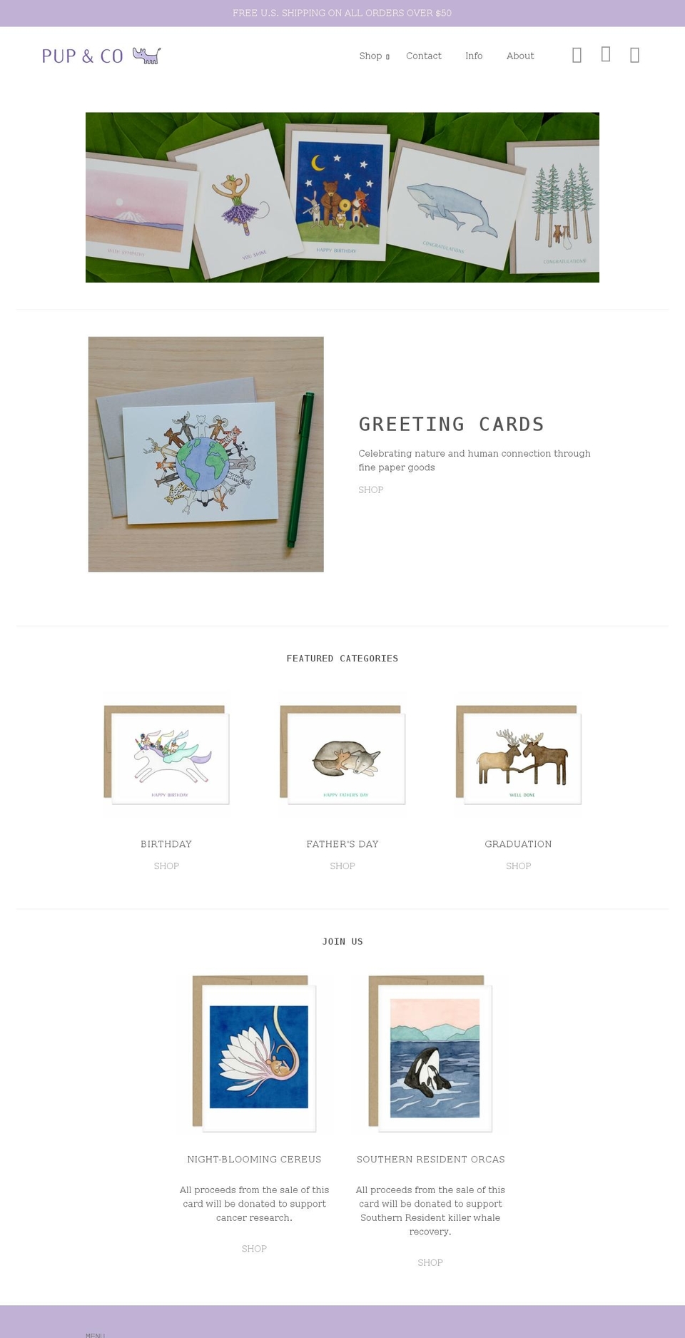 pupandcoprints.com shopify website screenshot