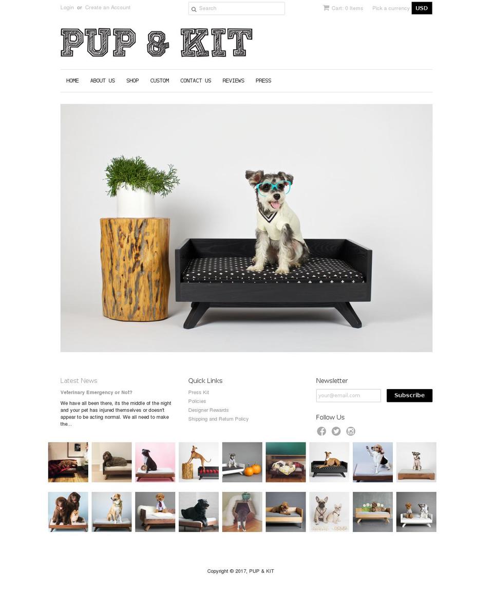 pupandkit.ca shopify website screenshot