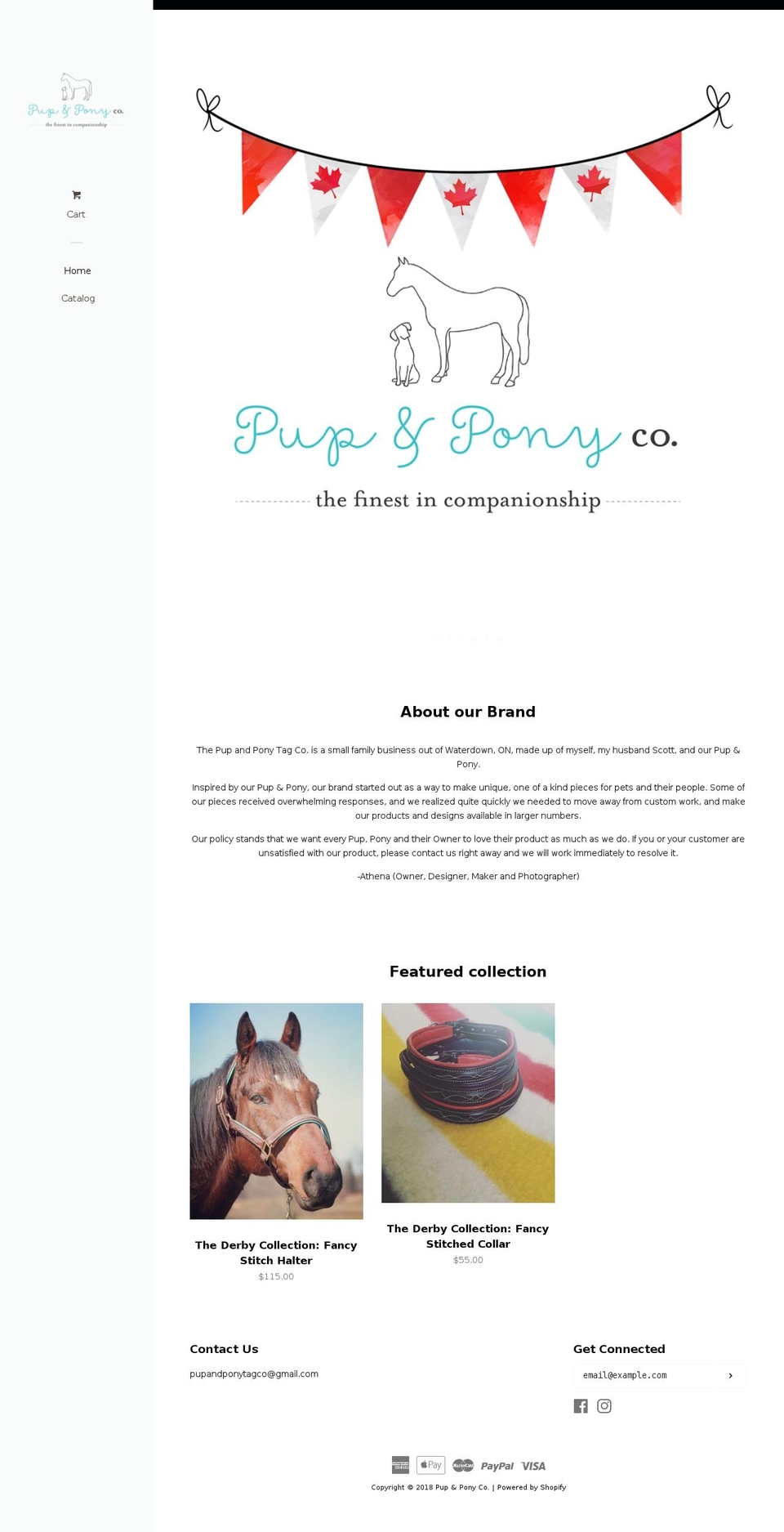 pupandponytagco.com — Shopify storefront screenshot