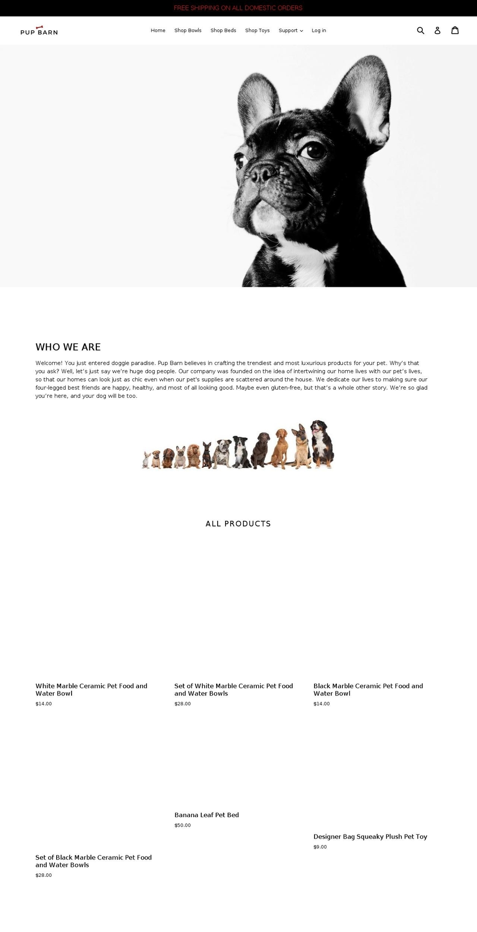pupbarn.com — Shopify storefront screenshot