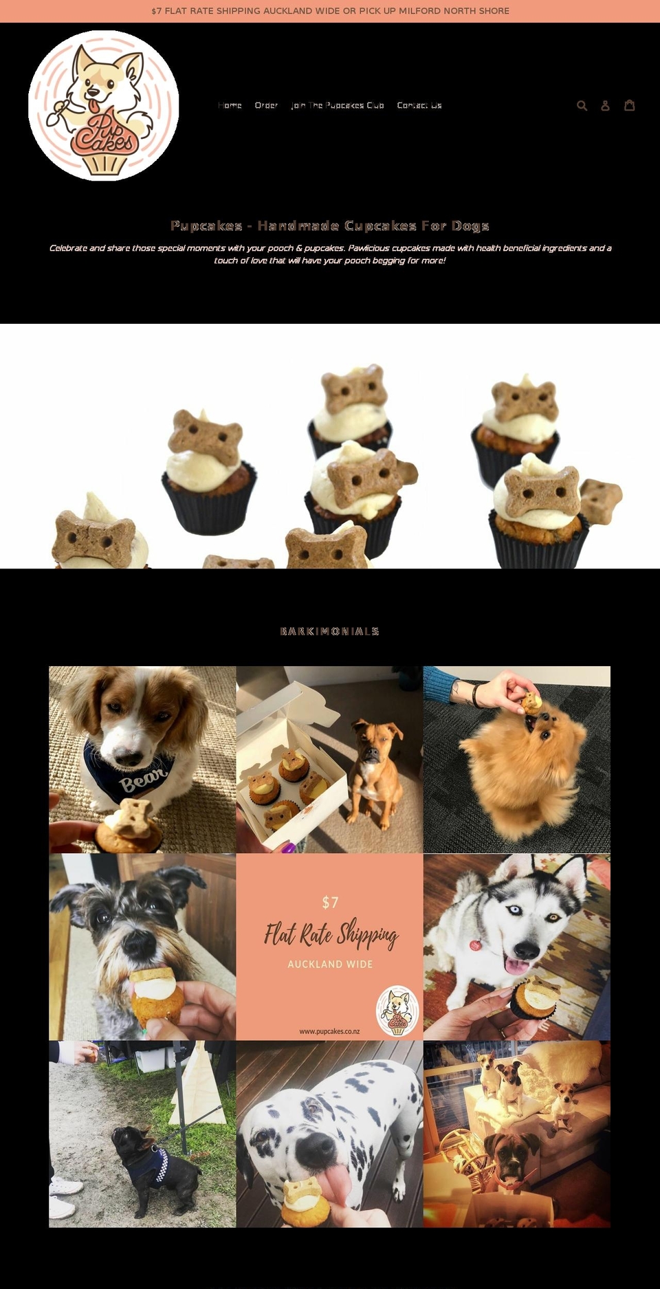 pupcakes.co.nz shopify website screenshot