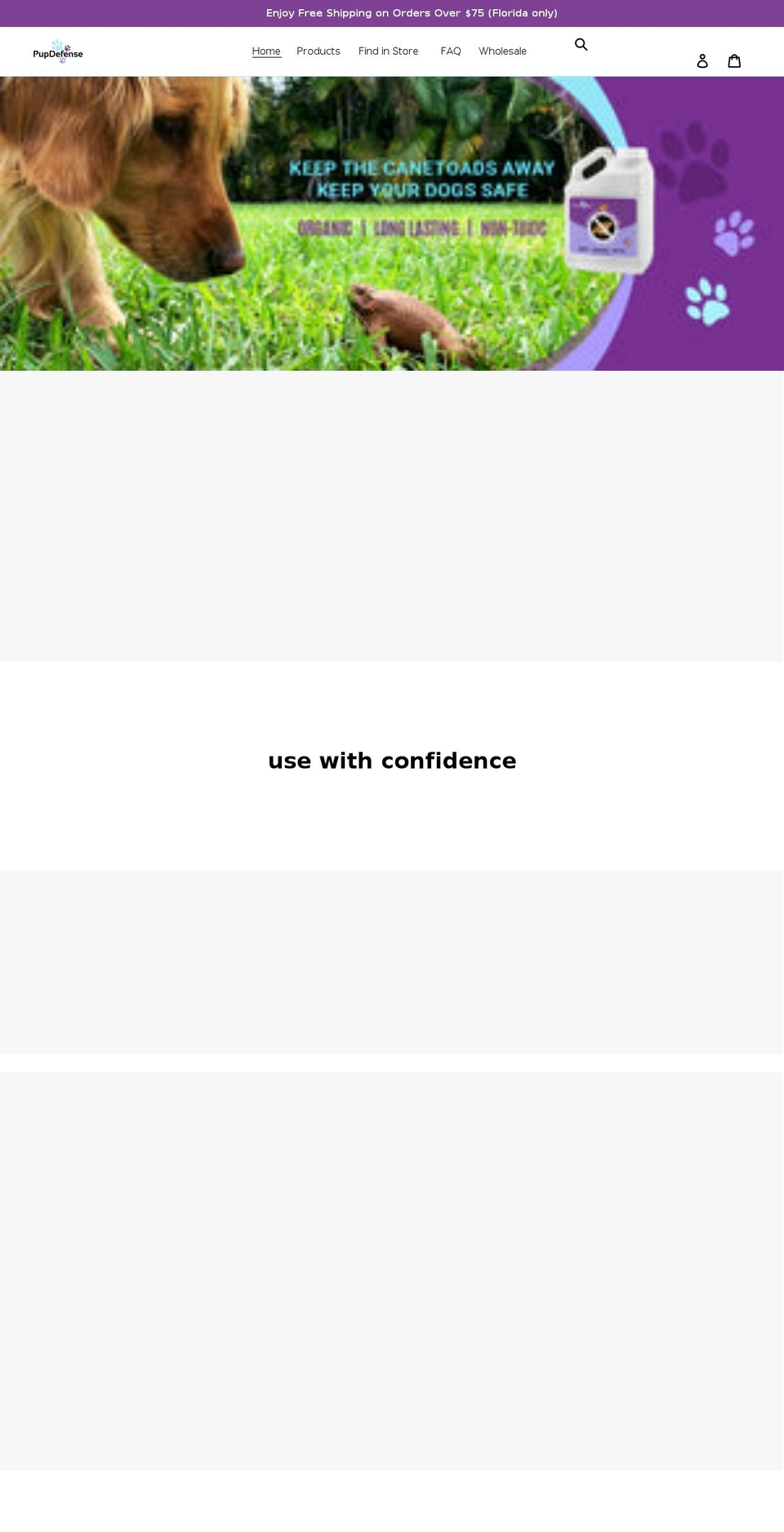 pupdefense.com shopify website screenshot