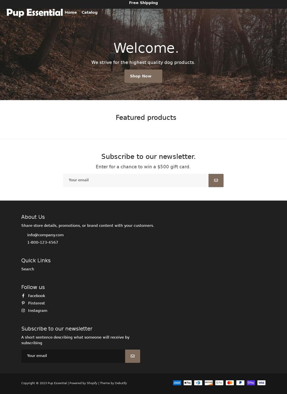 pupessential.com shopify website screenshot