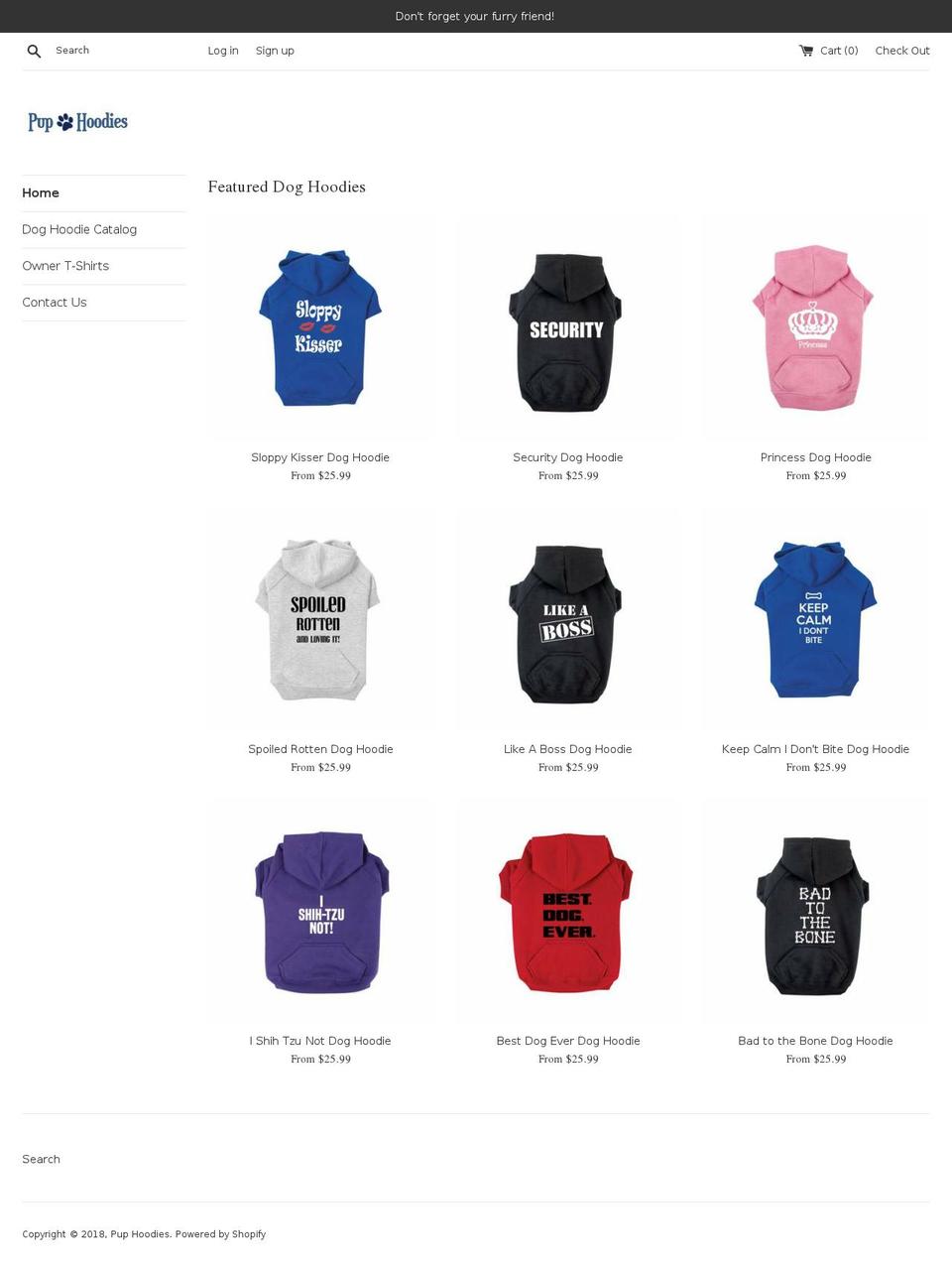 puphoodies.com — Shopify storefront screenshot