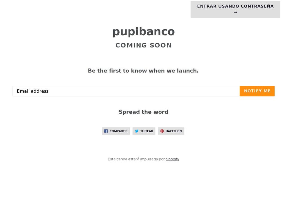 pupibanco.myshopify.com shopify website screenshot