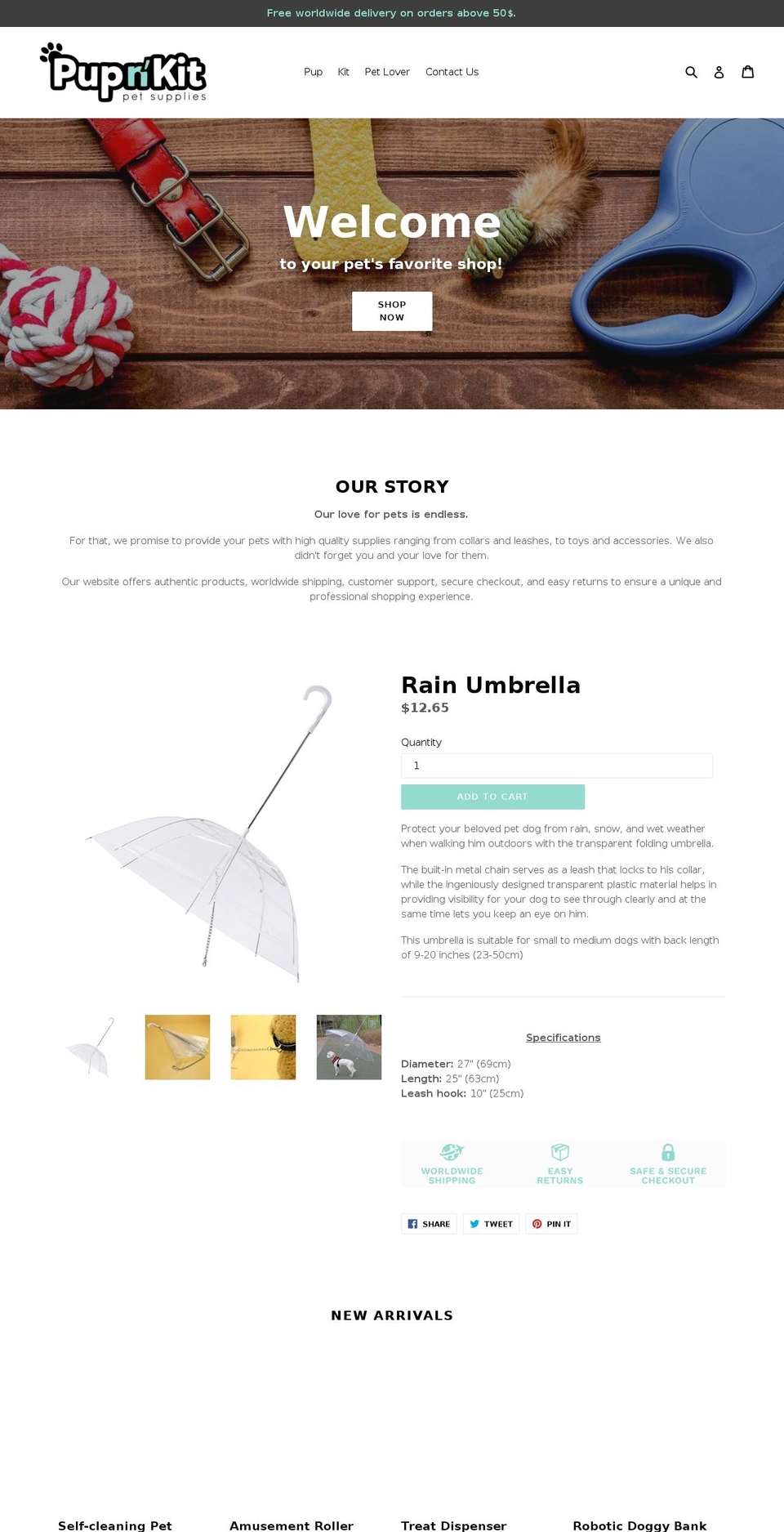 pupnkit.com — Shopify storefront screenshot