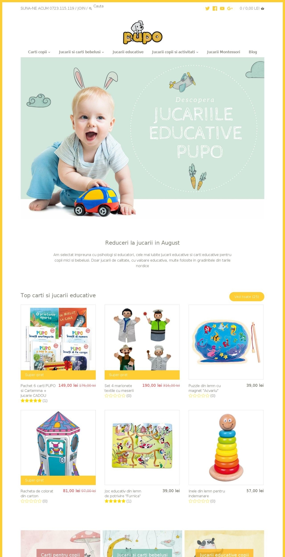 pupo.ro shopify website screenshot