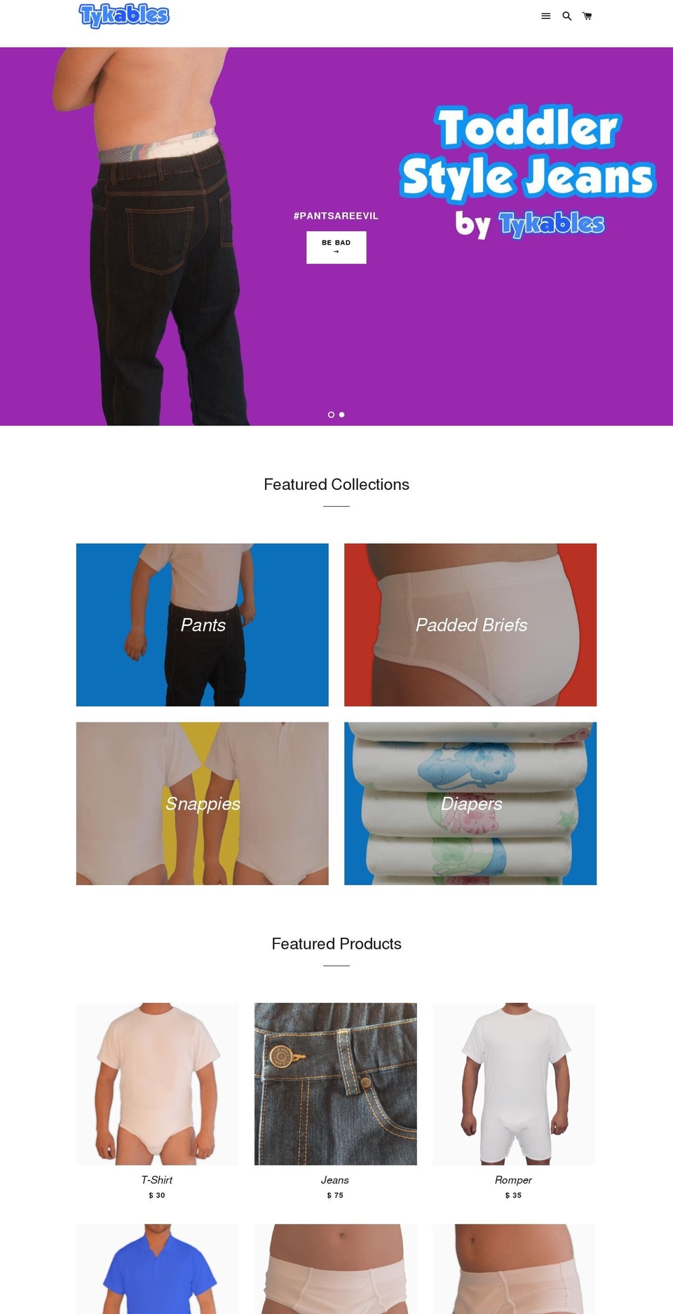Tykables Shopify theme site example puppants.com