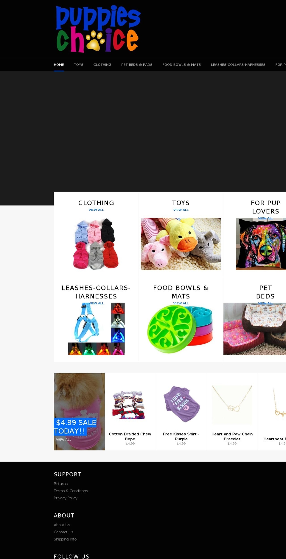 puppieschoice.com — Shopify storefront screenshot