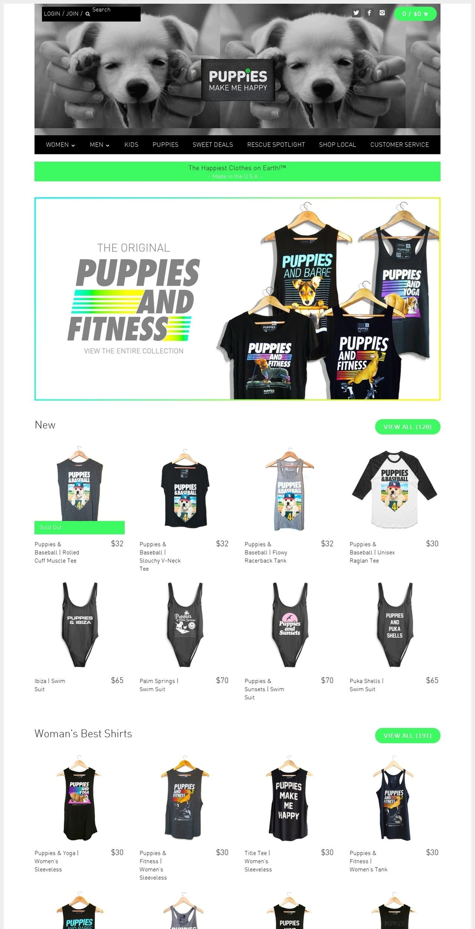 puppiesmakemehappy.com shopify website screenshot