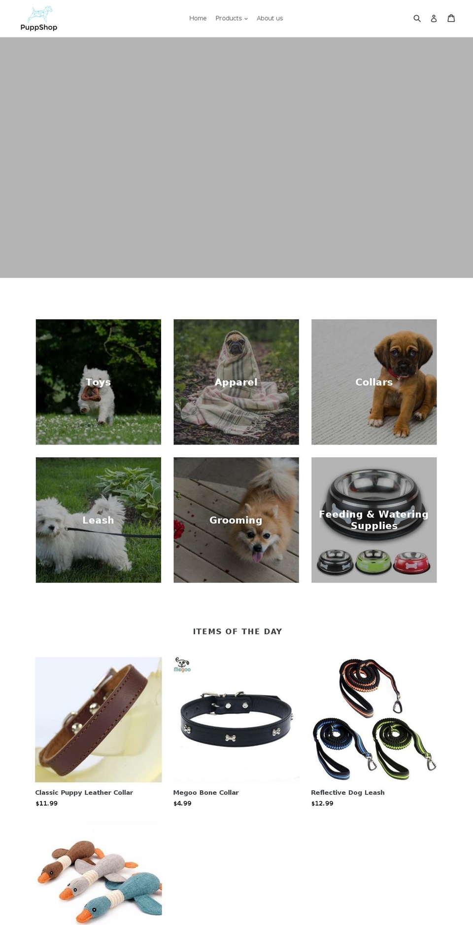 puppshop.com — Shopify storefront screenshot