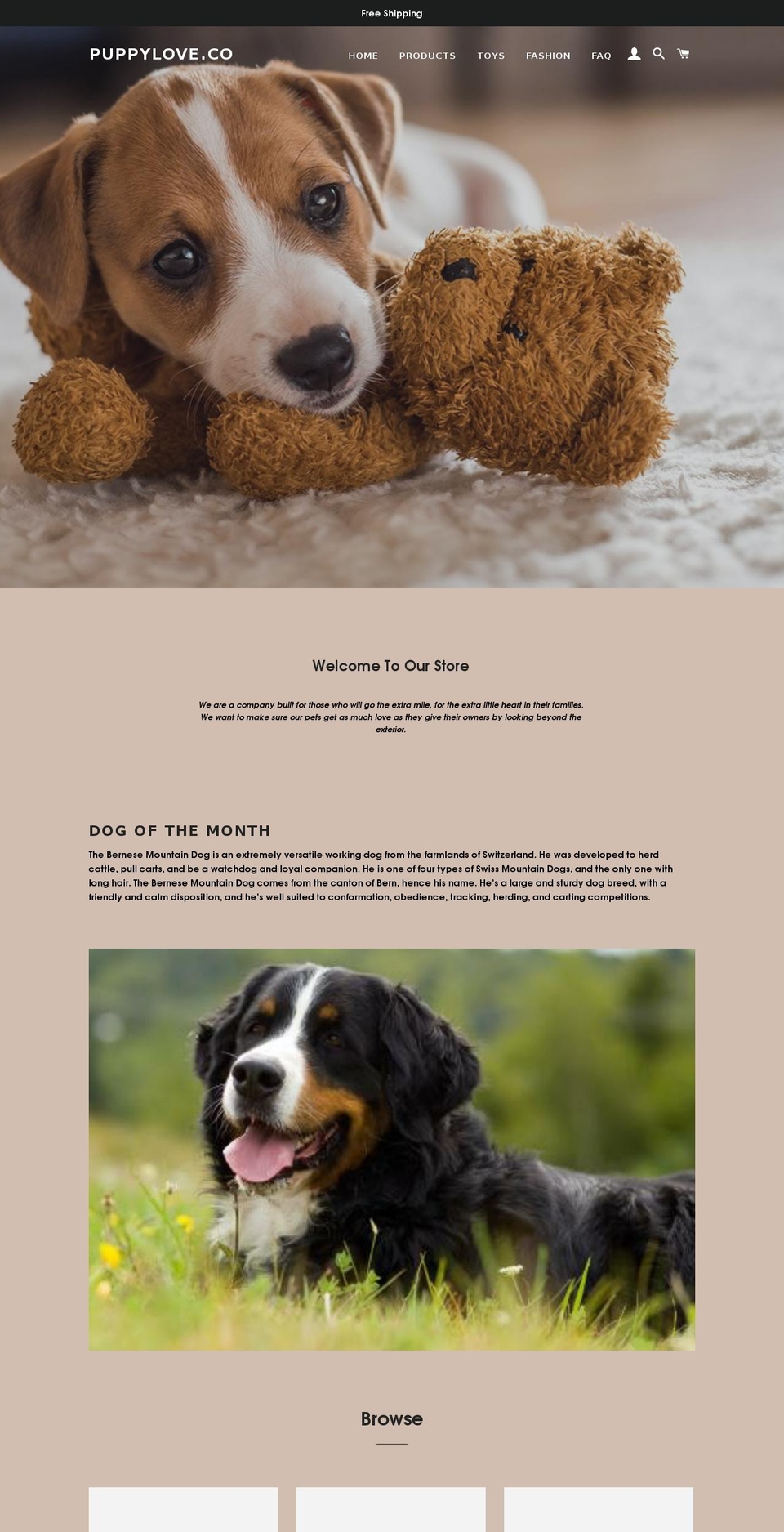 puppy-love.ca shopify website screenshot
