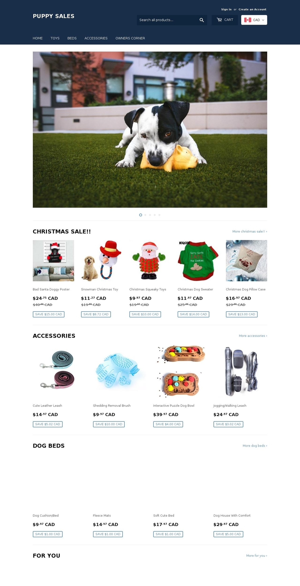 puppy-sales.com — Shopify storefront screenshot