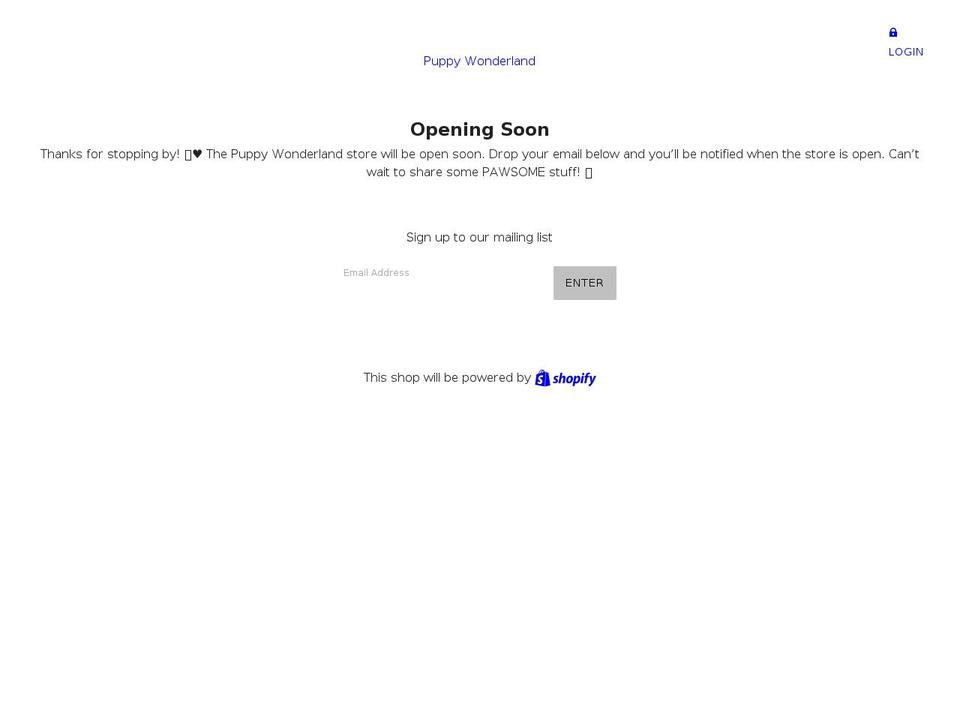 puppy-wonderland.com shopify website screenshot