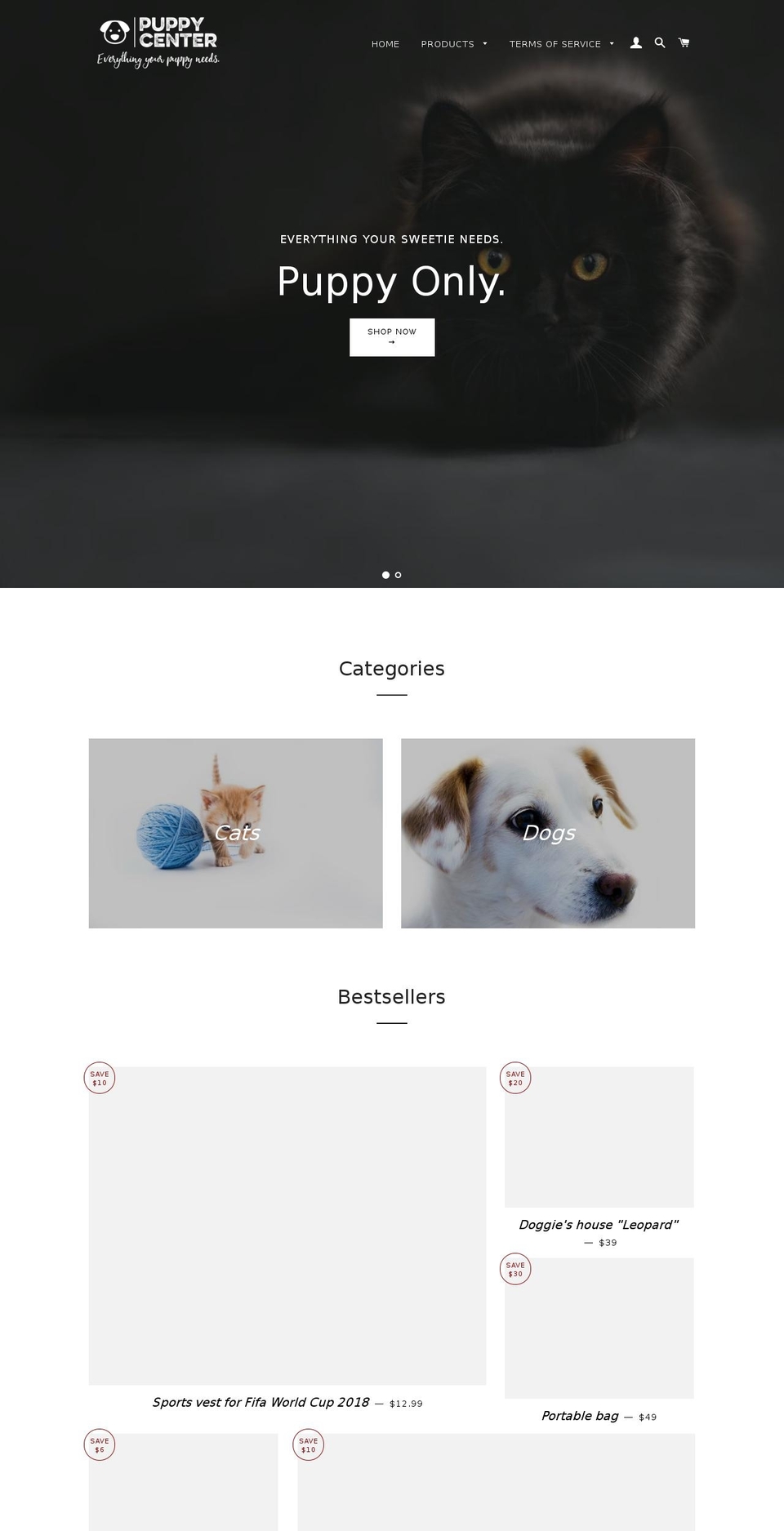 puppy.center shopify website screenshot