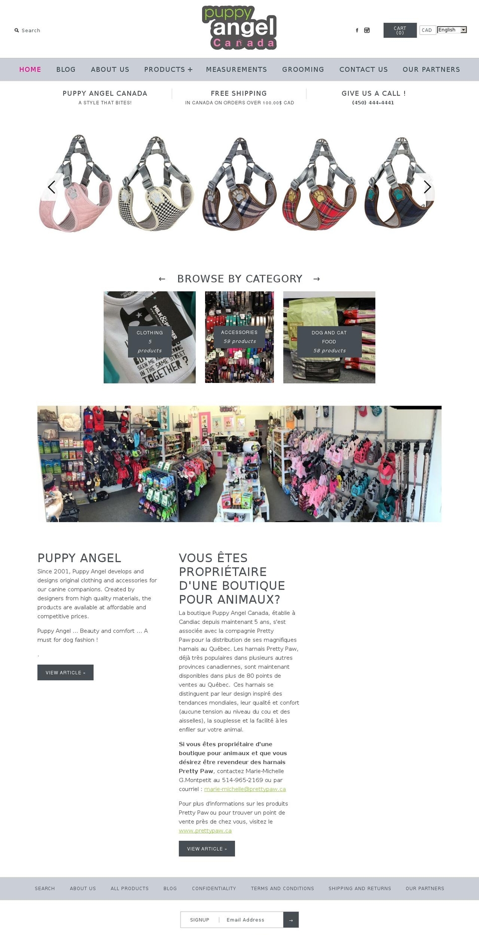 puppyangelcanada.com shopify website screenshot