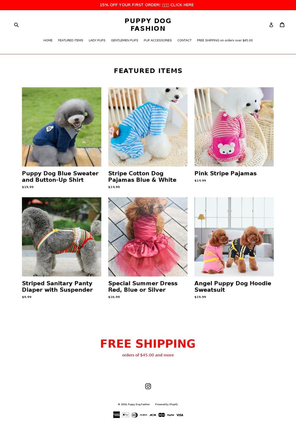 puppydogfashion.com — Shopify storefront screenshot