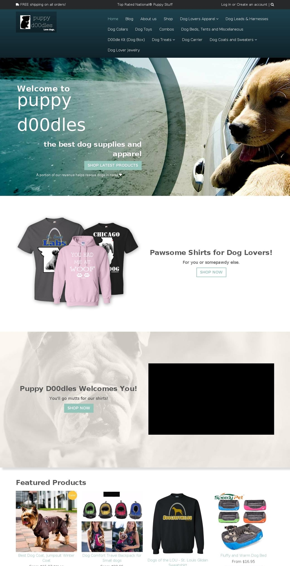 Madwire Theme 2016 Shopify theme site example puppydoodles.net