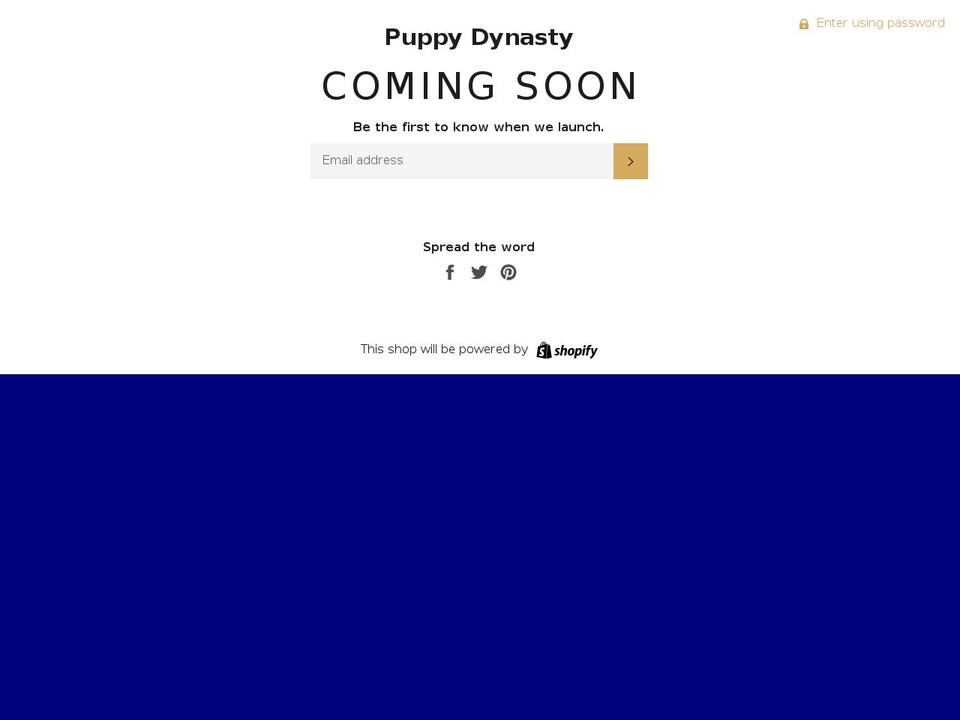 puppydynasty.com — Shopify storefront screenshot