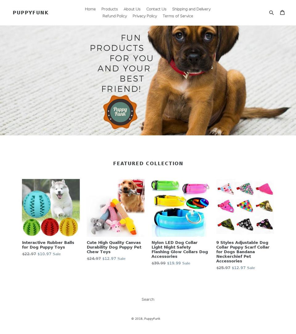 puppyfunk.com — Shopify storefront screenshot