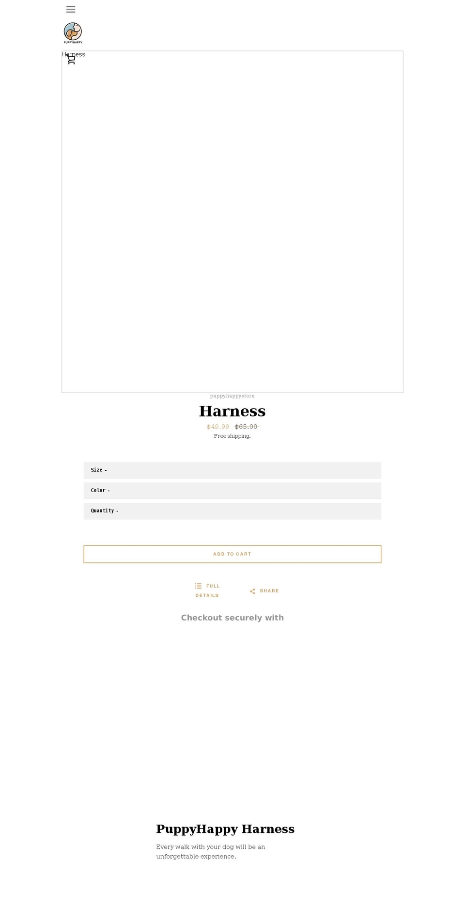 puppyhappystore.myshopify.com shopify website screenshot