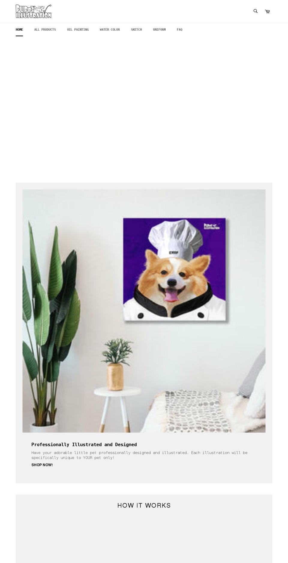 puppyillustration.com shopify website screenshot