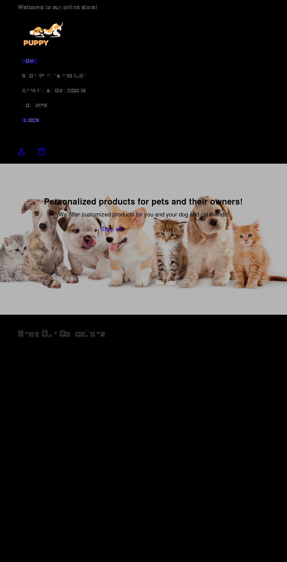 Amber Shopify theme site example puppyjo.com