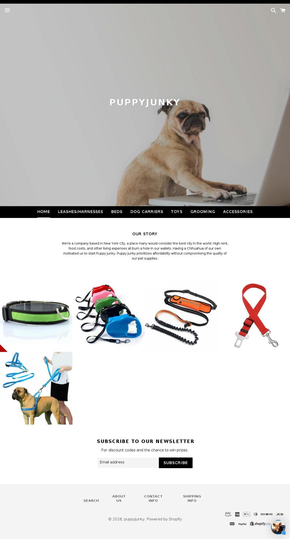 puppyjunky.com — Shopify storefront screenshot