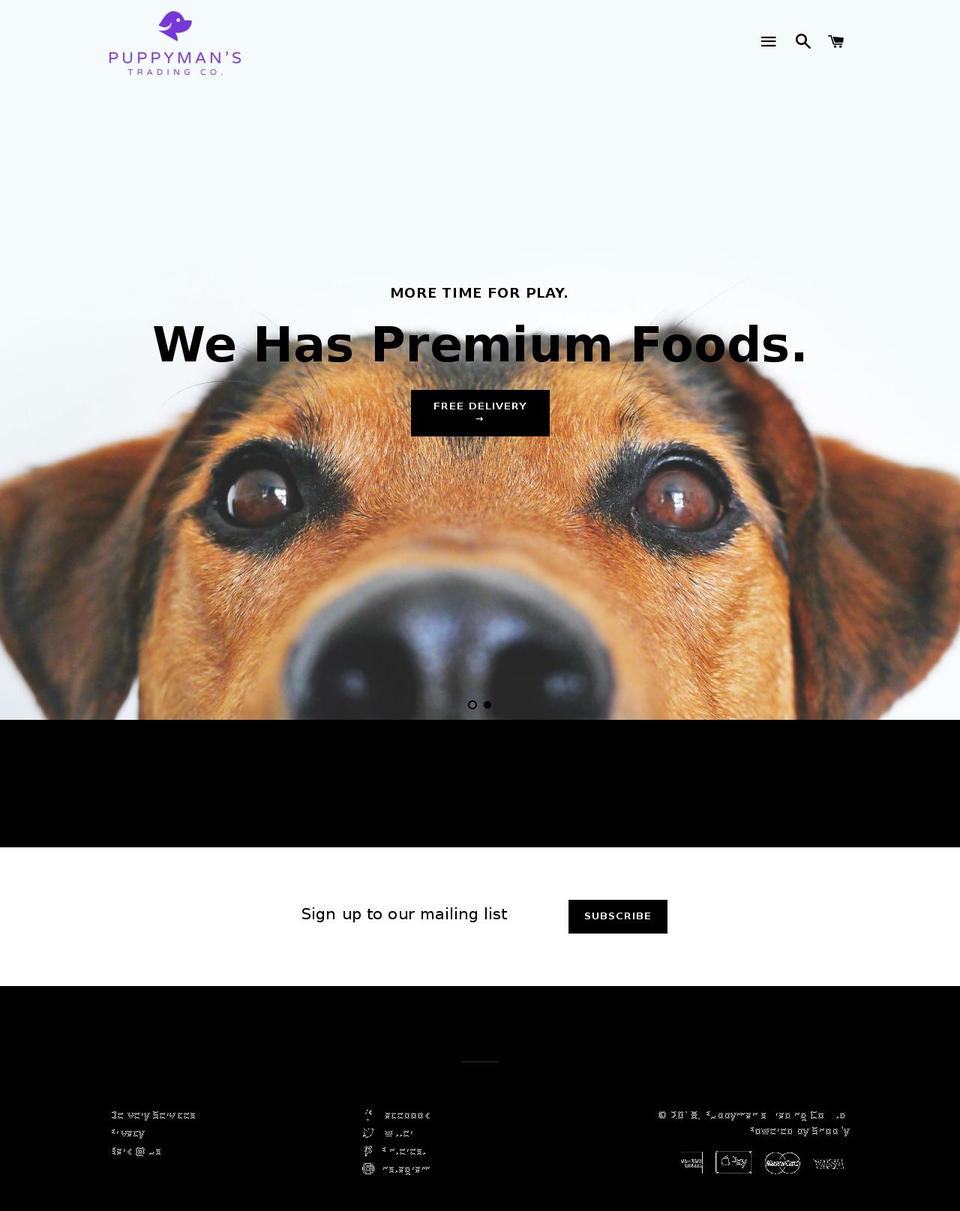 puppymans.com — Shopify storefront screenshot
