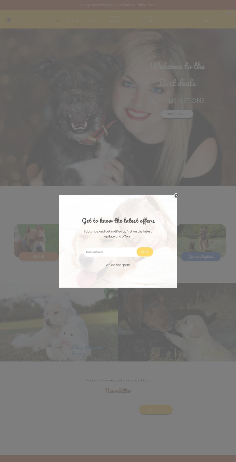 Bowie Shopify theme site example puppypassions.com