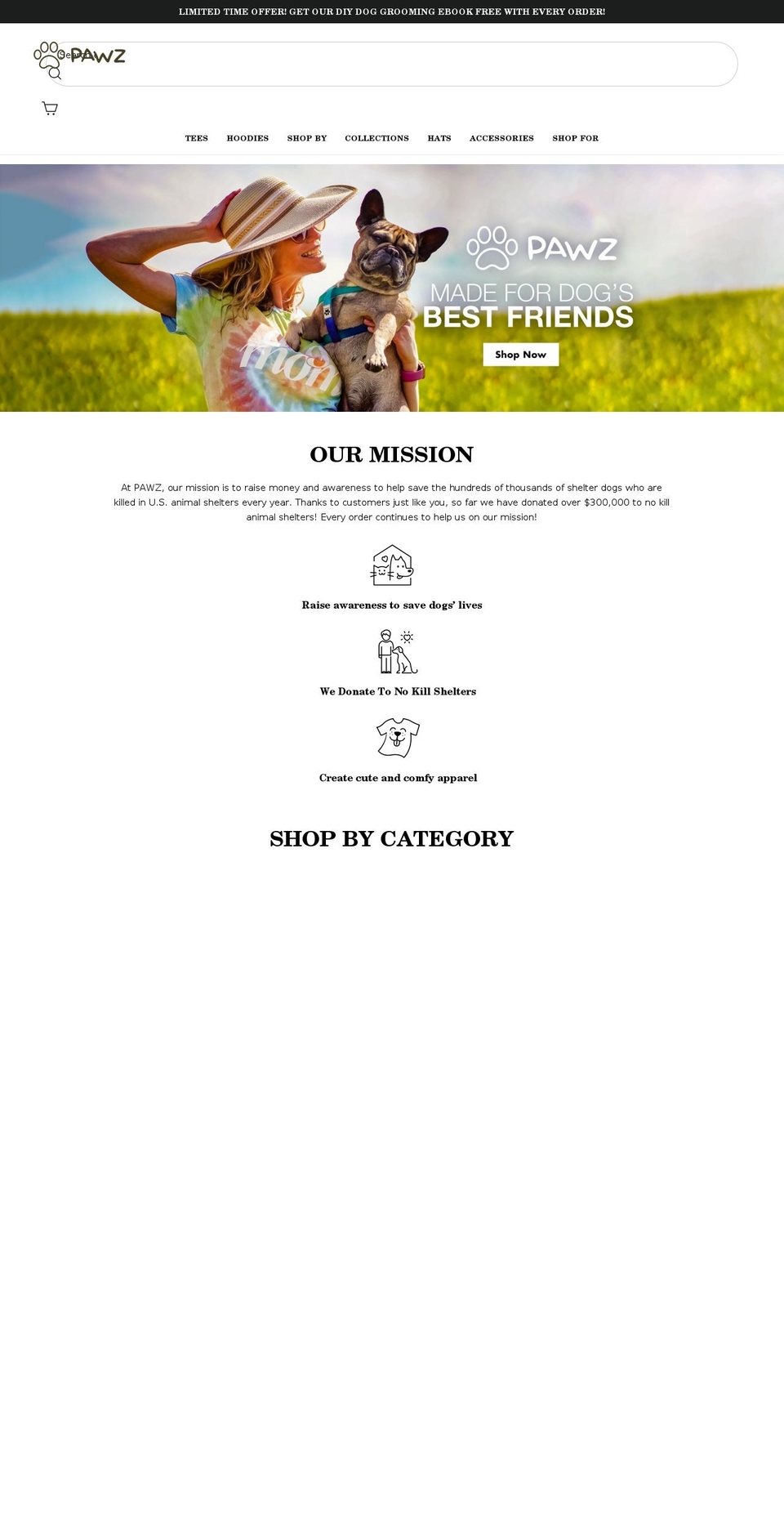 puppyshirts.org shopify website screenshot