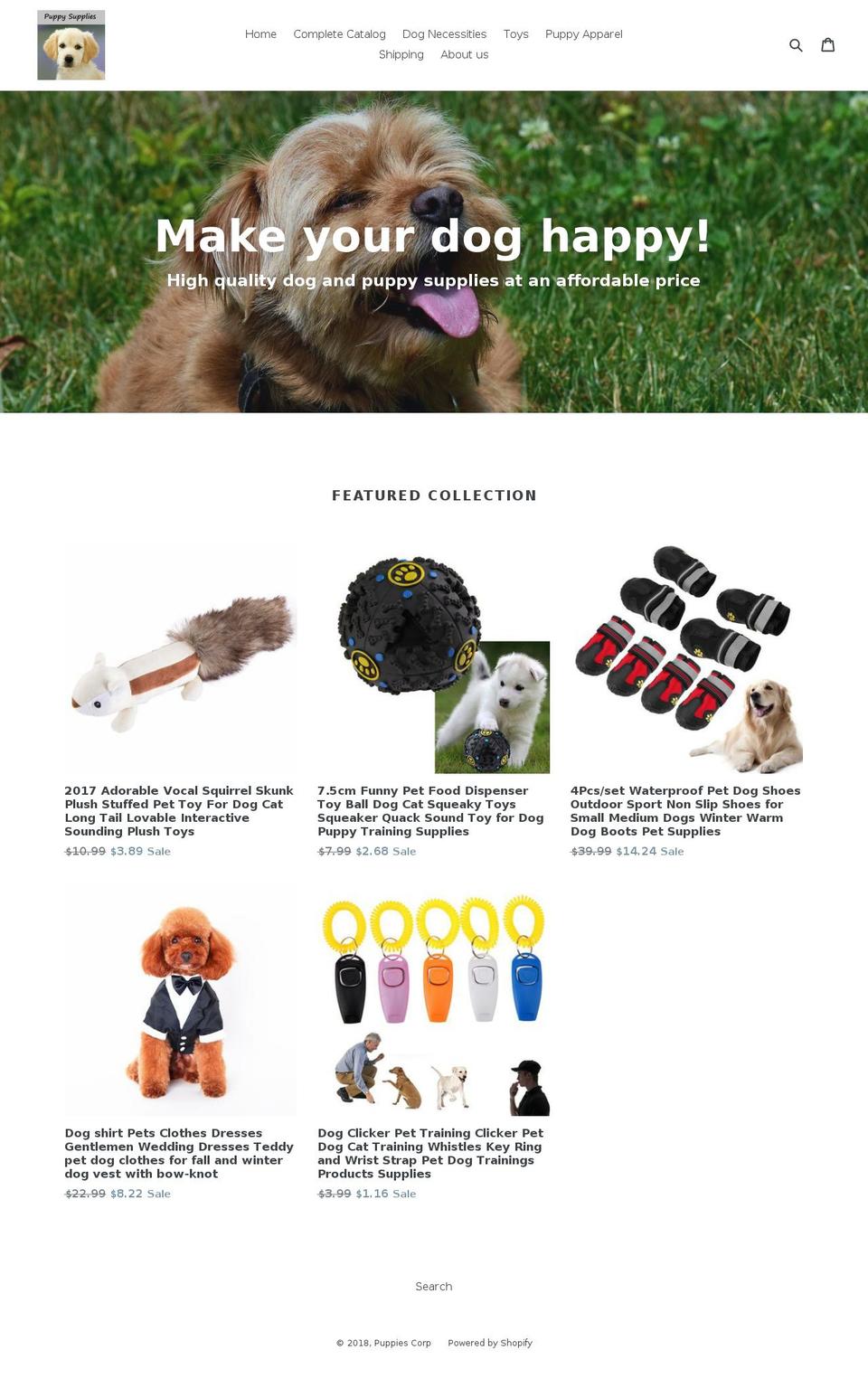 puppysupplies.org shopify website screenshot